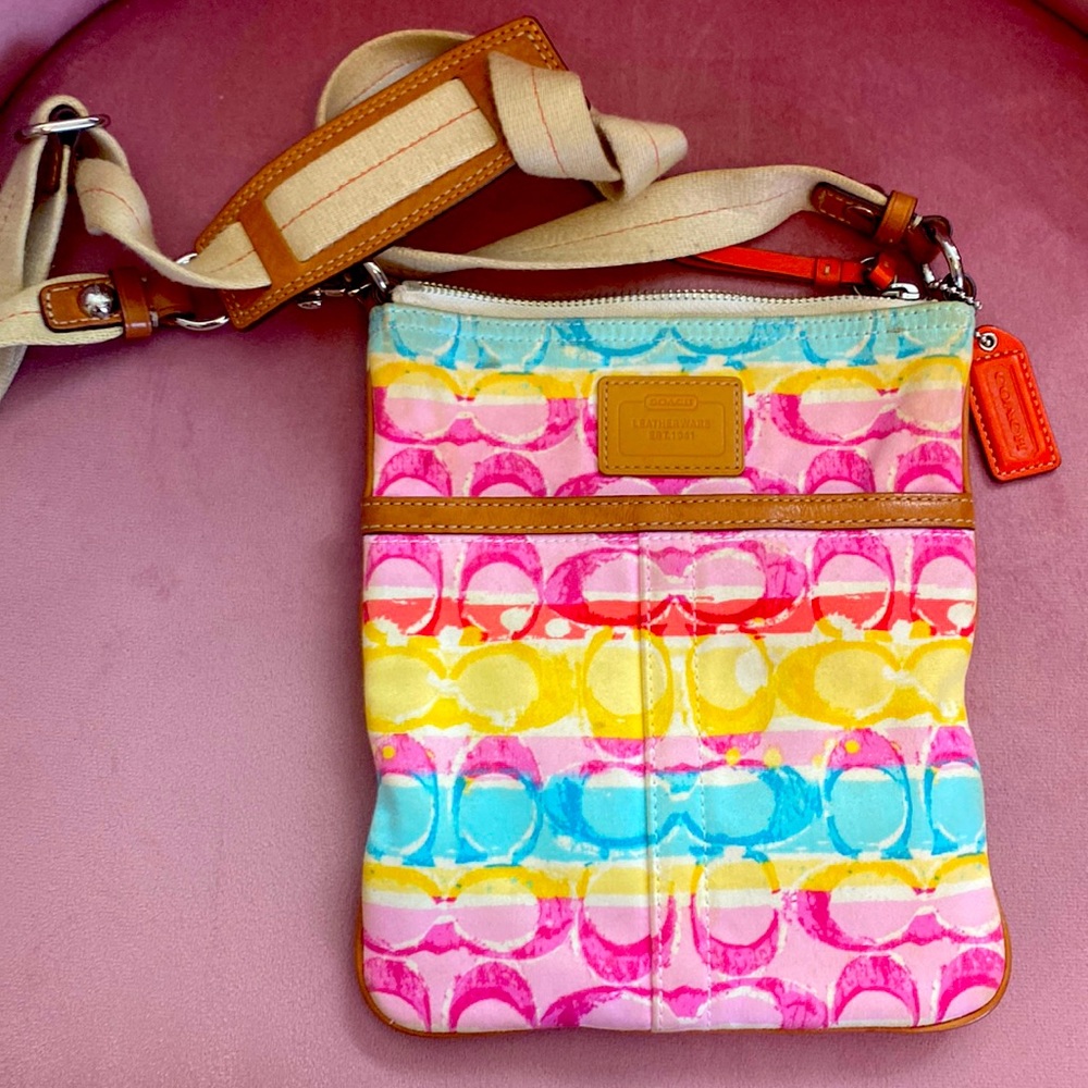 Coach multi-color crossbody purse
